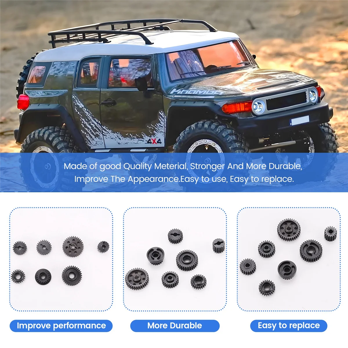 BFYL-Metall Stahl Getriebe Zahnräder Set für YiKong YK4082 YK4102 YK4103 Absima Sherpa RC Crawler Auto Upgrades Teile Zubehör