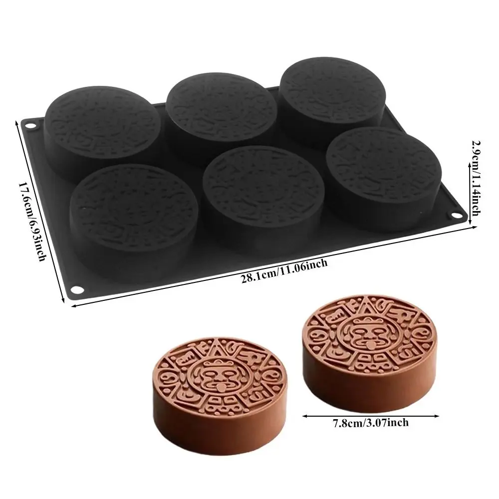 New 6 Cavity Totem Cake Mold Food-Grade Silicone Reusable Chocolate Dessert Mold DIY Heat-Resistant Pudding Mould Pastry Making