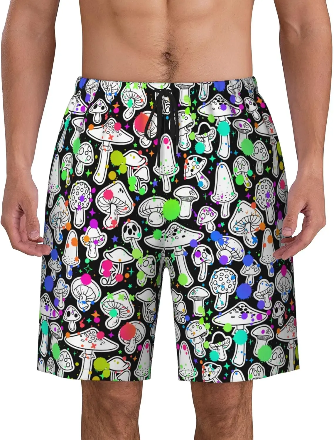 

Мужские плавки с готическим рисунком черепа, пляжные шорты с грибным узором, быстросохнущие, с карманами и принтом, мягкая машинная стирка