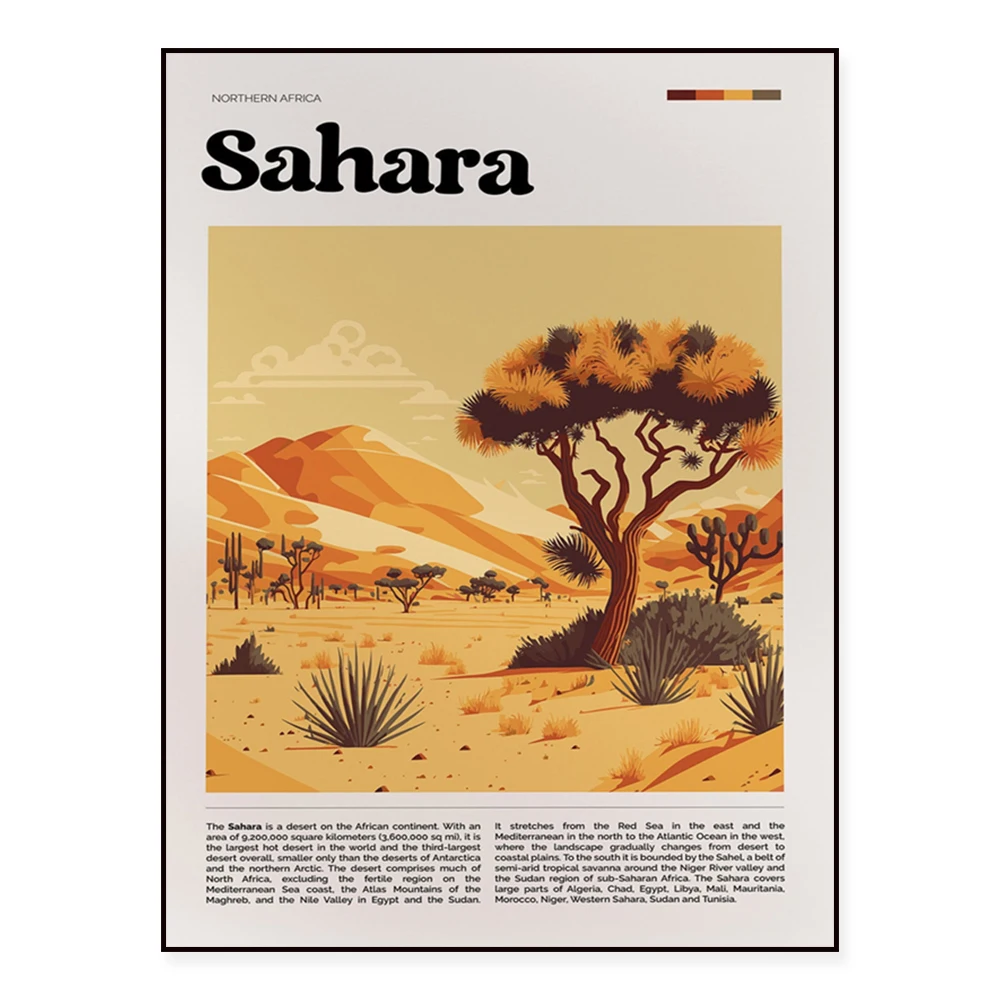 Zhongling Pagoda Japan, Arizona, Sahara Africa Egypt Sudan, Ireland, New Mexico, Alps, Bali, Yosemite, Greece travel poster