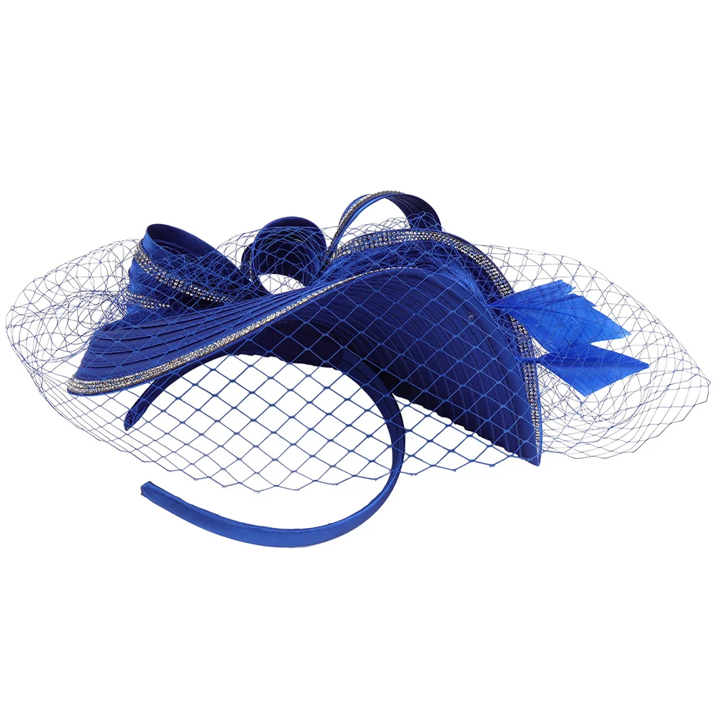 

Navy Blue Mesh Yarn Hats Women Elegant Fashionable Dressy Fascinators Cocktail Party Wedding Tea Hat Hairband Toppers Reusable