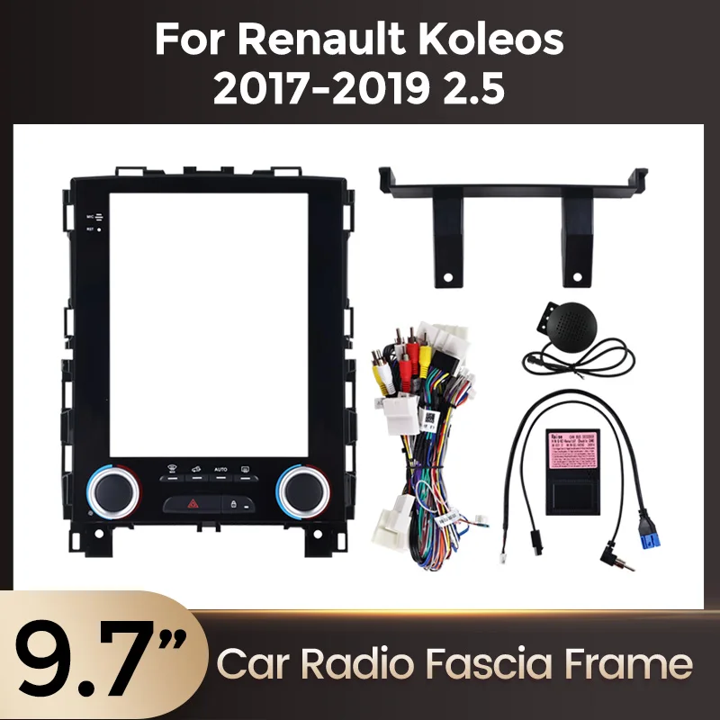 Neues Modell 9,7 Zoll für Renault Koleos 2017-2019 2.5 Autoradio-Einbaurahmen Armaturenbrett-Montage Multimedia-Kunststoffrahmen