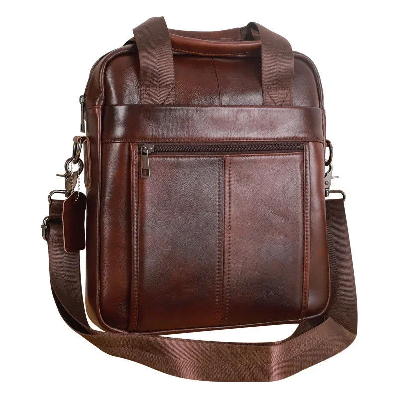 Bolso de mano 2024 de cuero genuino para hombre, bandolera vertical de viaje de negocios, iPad de 100% pulgadas, 13,3