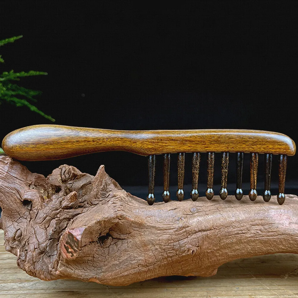 

Ergonomic Wooden Massage Comb for Scalp Acupressure Natural Sandalwood Wide Tooth Detangling Hair Comb Anti Static Head Massage