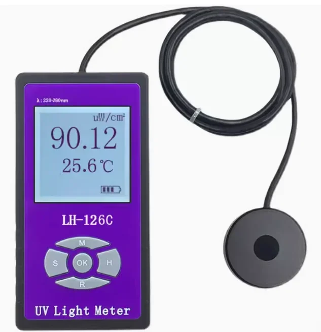 LH-126C UV Irradiator with 254nm UVC Illuminance Meter Germicidal Lamp Intensity Tester Upper Material Mesh