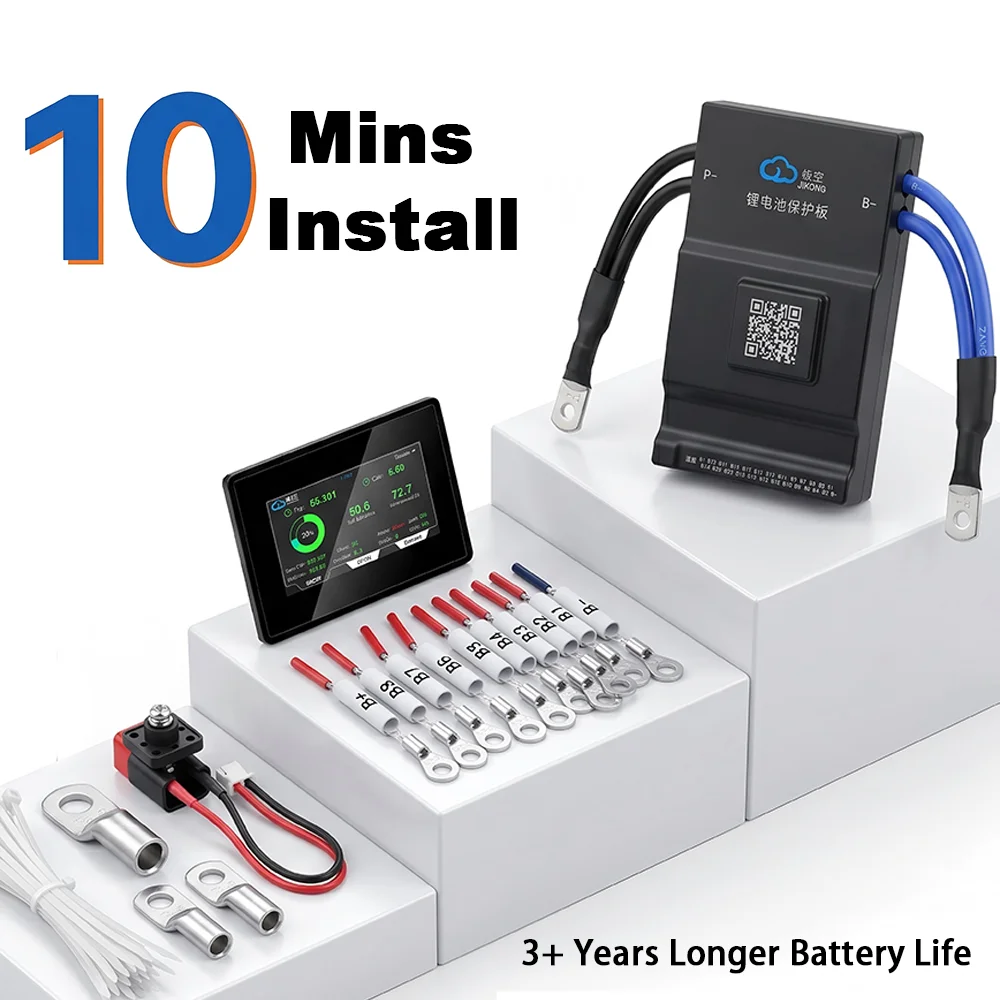 jikong-smart-bms-200a-8s-16s-24s-24v-48v-con-balanceador-activo-bluetooth-y-pantalla-lcd-para-baterias-lifepo4-kit-de-instalacion-para-solar-rv-y-bicicletas-electricas