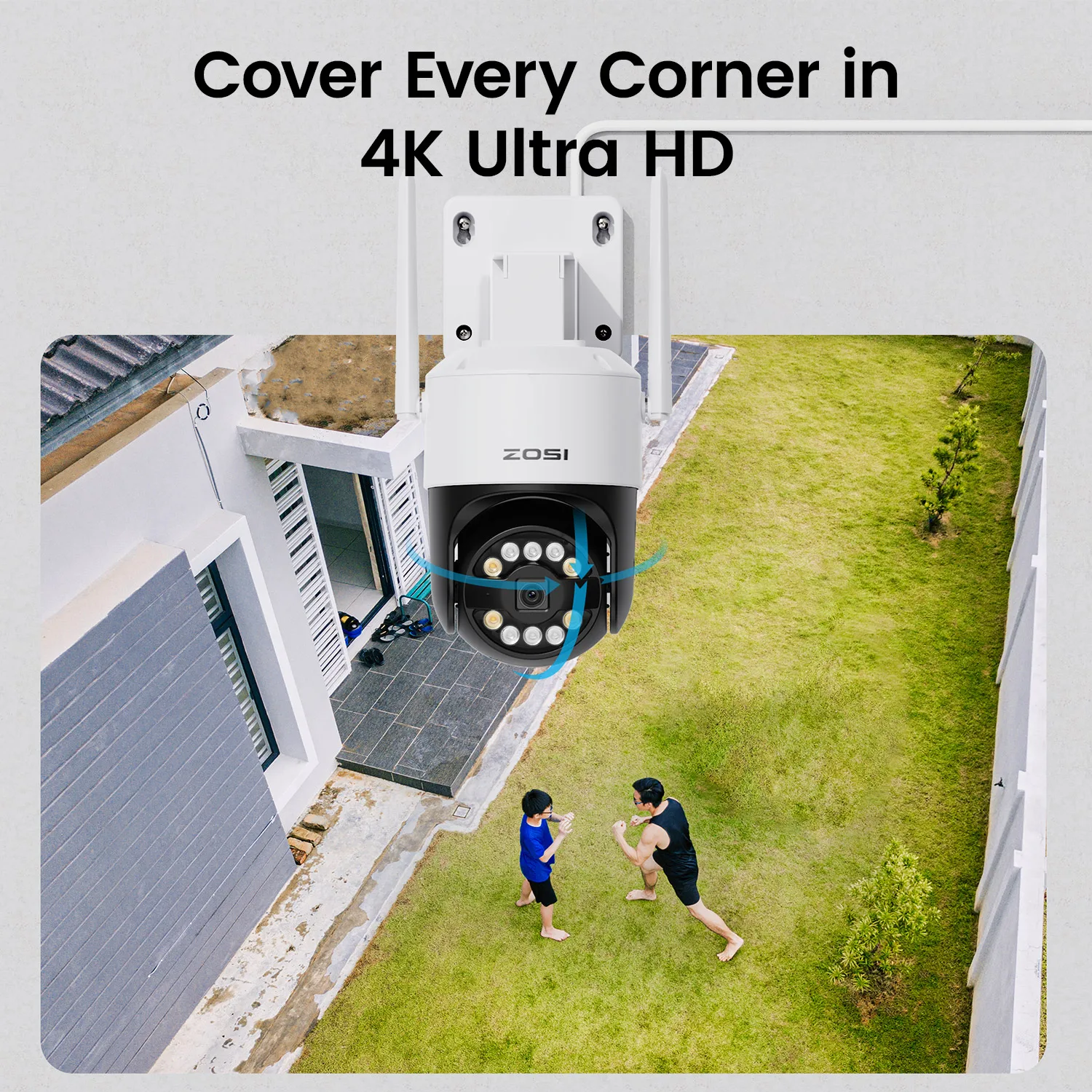 ZOSI C296 8MP/5MP واي فاي 6 كاميرا متحركة 4K HD كاميرا IP خارجية AI كشف السيارات المسار حماية الأمن CCTV مراقبة الفيديو #2