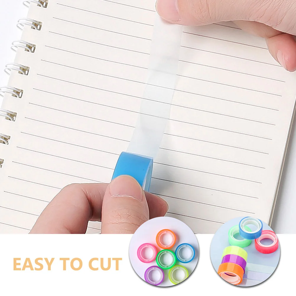 6 Rolls Tape Color Transparent Nursing Student Essentials Study Supplies School Adhesive College Scrapbook Child