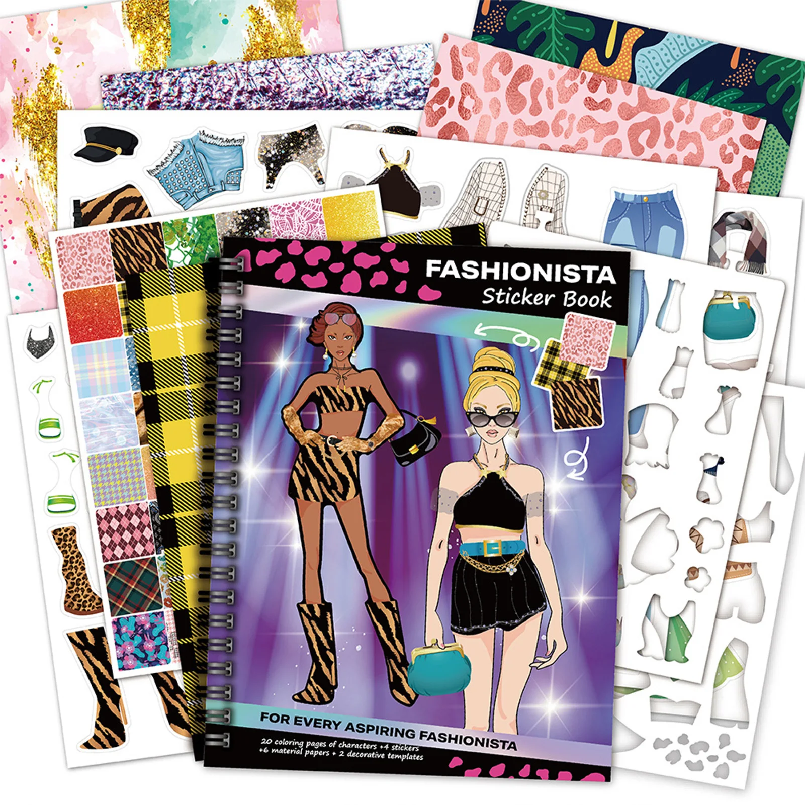 Превосходные наклейки для девочек-принцессы, наклейки на гардероб и раскраски, книга-одевалка для модных девушек 6-10 лет