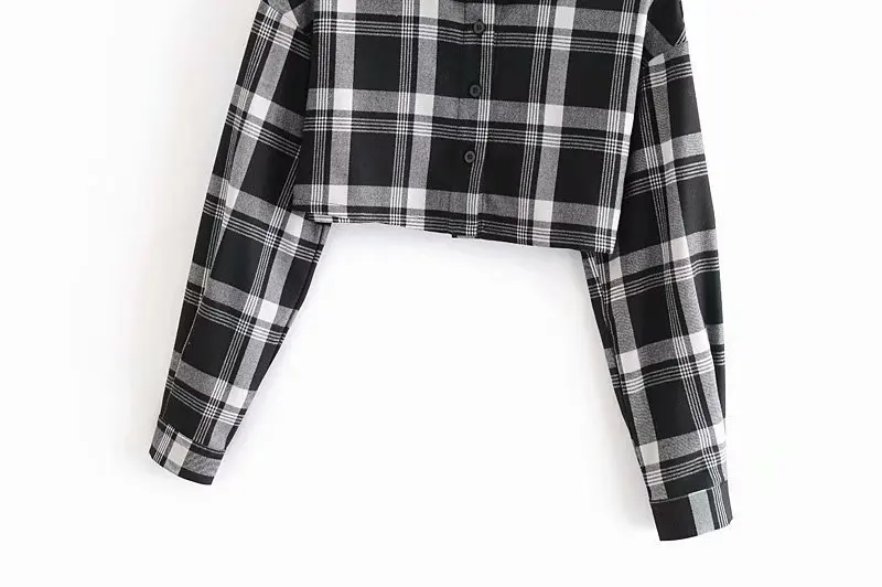 

Autumn Women's New ort Plaid Longsved irt Street Sle Spring Polyester Fiber 00% Long Sve Ladies Premium Blouse