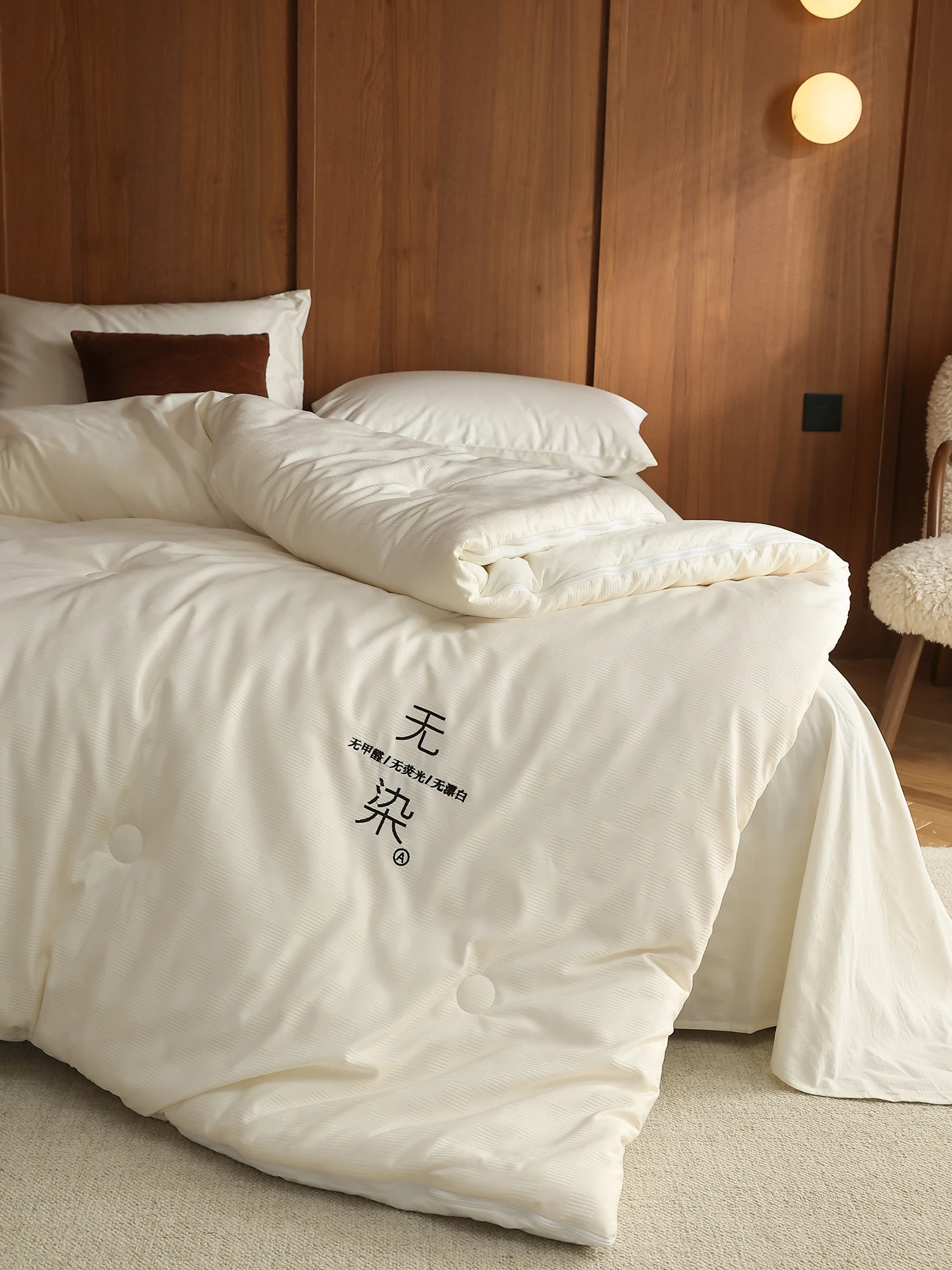 

Original Cotton Unbleached Small Pattern Soybean Quilt Mother-Child Quilt Home Use Four-sided Handmade Cotton Embroidered Win...