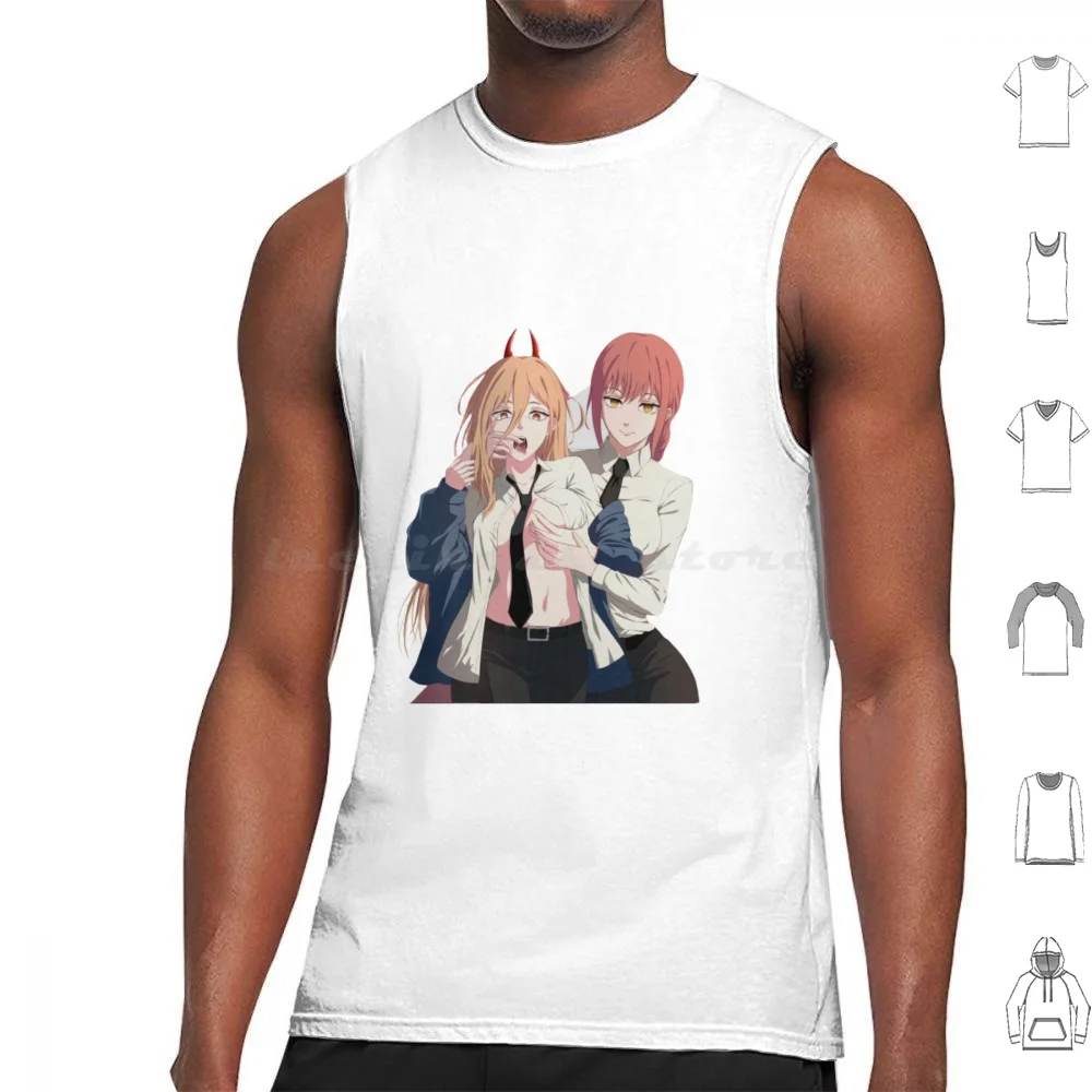 Makima X Power Chainsawman Tank Tops Vest Sleeveless Makima Power Chainsawman Denji Manga Japon Anime Himeno Hayakawa Shonen