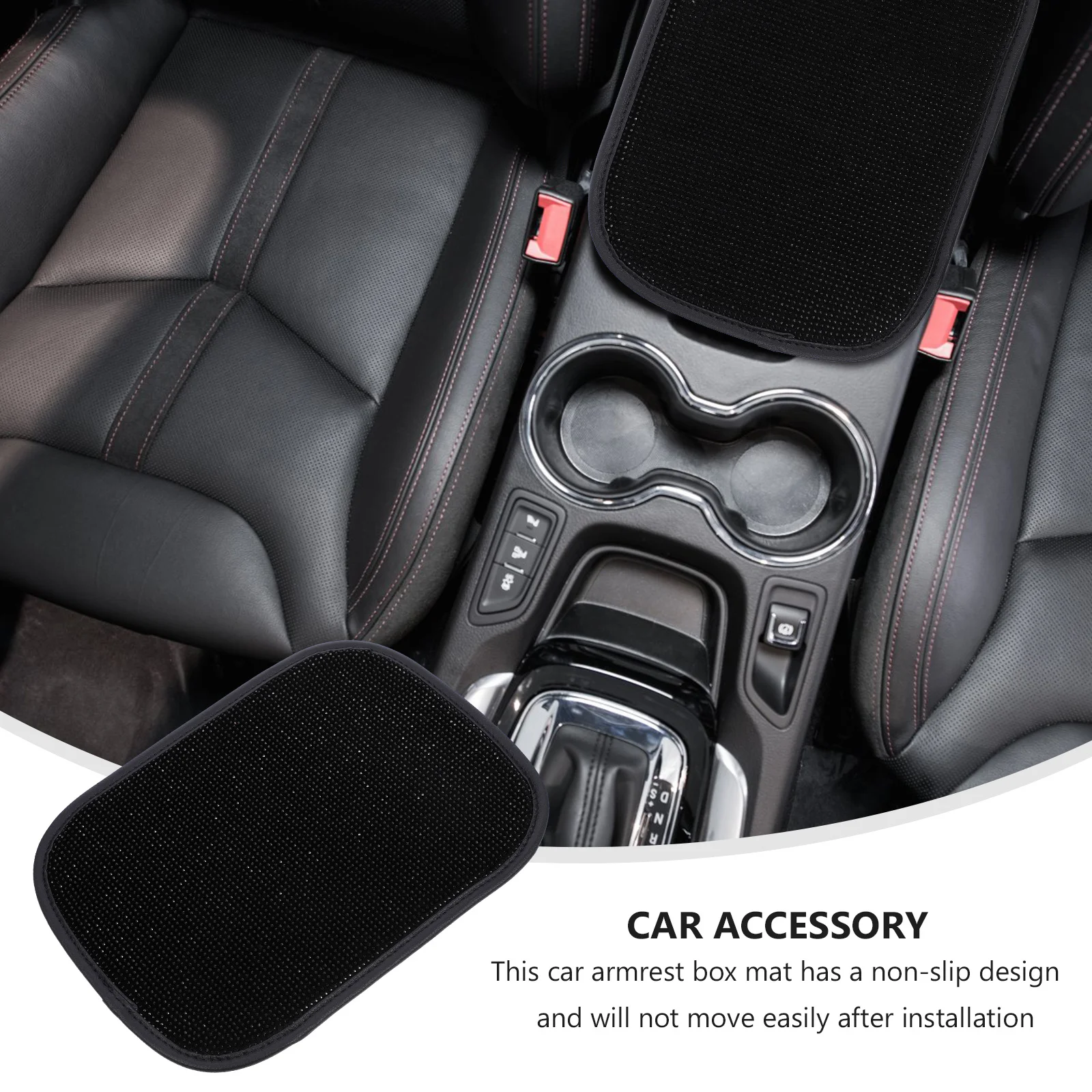 

Car Armrest Pad Colored Rhinestone Comfortable Breathable Faceted Stone Hot Drilling Eye-Catching Glamarous Console Box