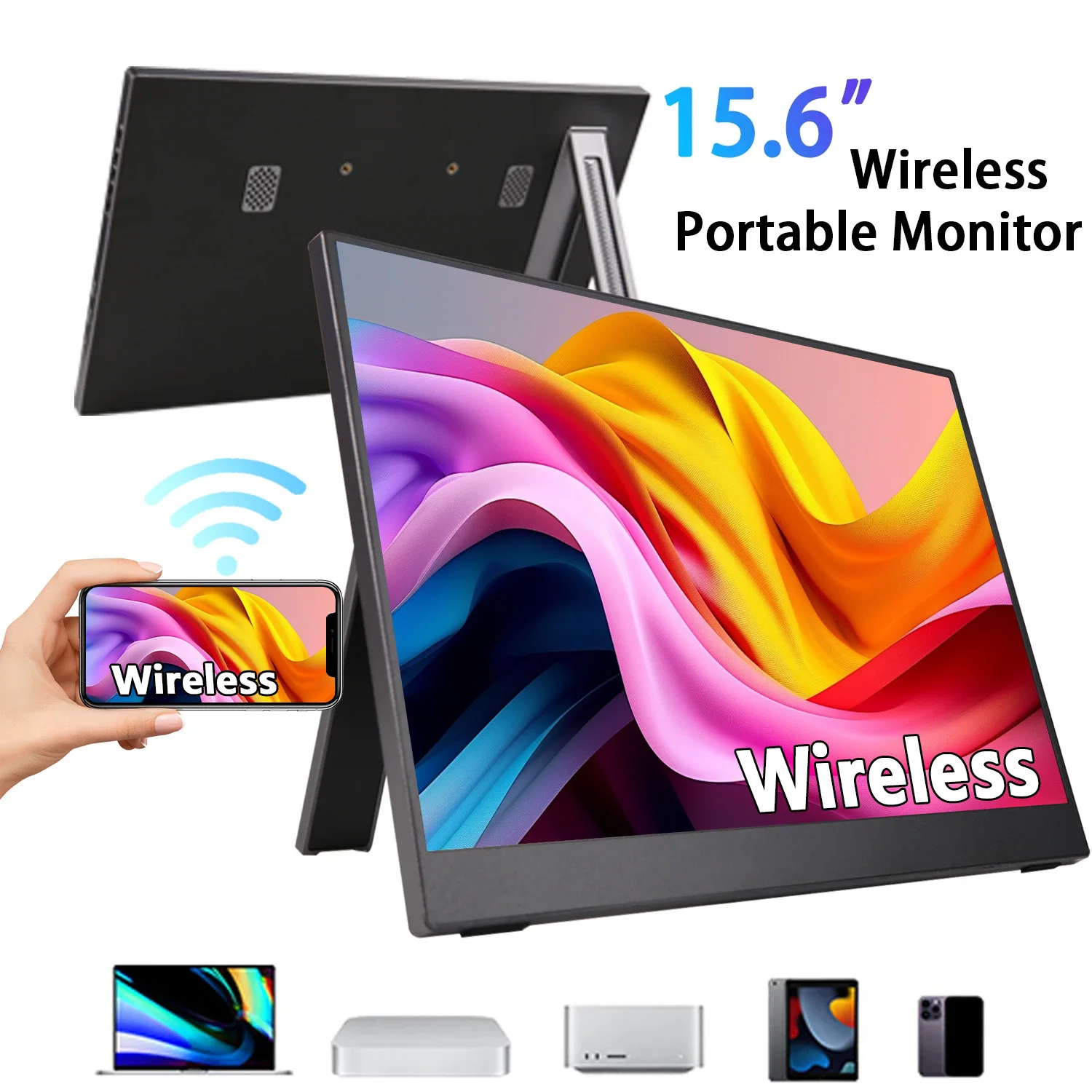 

15.6 Inch Wireless Projection Monitor FHD Can Live One line link With Type-C Mini HDMI For Laptop Phone TV PS4/5 XBox PC PS Dack