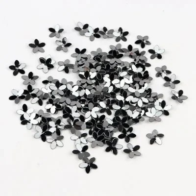 Matte White Transparent Crystal Flower Sequins, 10mm