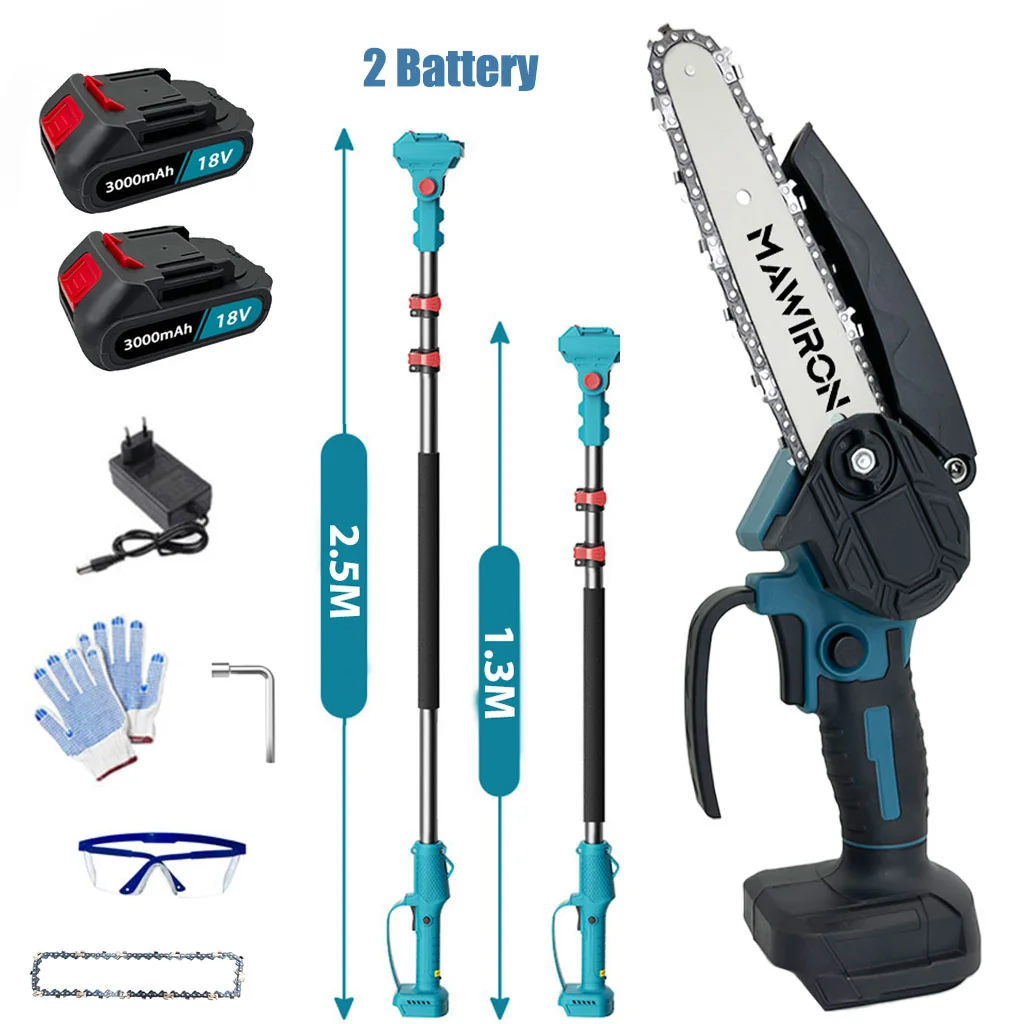 Makita – scie à chaîne sans fil 2 en 1, longue portée, avec 2 Batteries 2x3,0 ah et chargeur pour batterie 18V