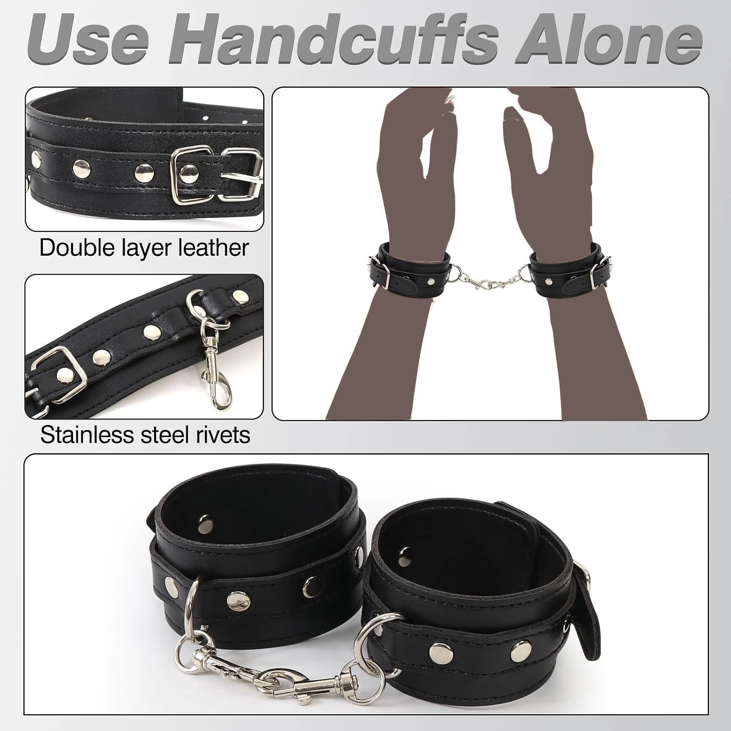 Handcuff Toys Adult Sex Couple BDSM Set PU Leather Erotic Harness Backhandcuff Ankle Cuffs SM Slave Bondage Fetish Kit Set Toys