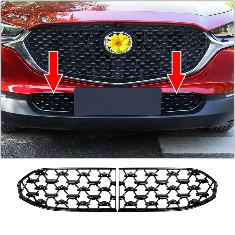 

Car Front Grill Mesh Inserts Trims Front Grille Guard for Mazda CX-30 CX30 Accessories 2019 2020 2021 2022 2023