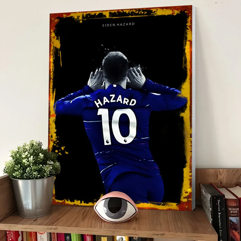 عدن خطر تشيلسي جيرسي يطبع المشارك لاعب كرة القدم مخصص حائط لوح رسم الفن غرفة المعيشة ديكورات المنزل فنون الديكور #4