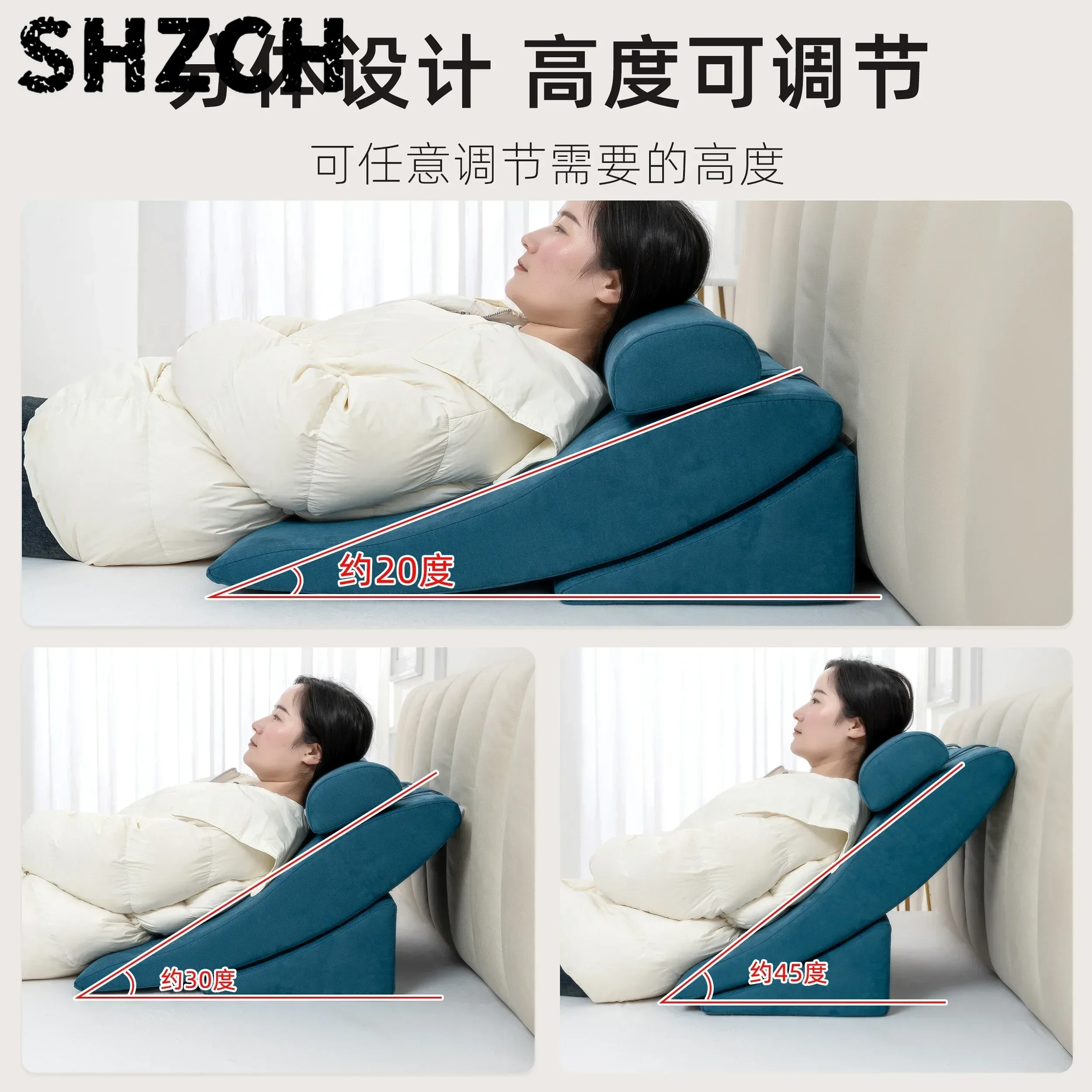 Adjustable Anti-Reflux Wedge Pillow for Elderly Acid Reflux Relief  Bed Wedge Cushion Reclining  High Comfort Support