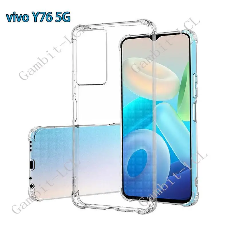 For Vivo Y76 5G Y76s Y74s V2124 V2156A V2009A Silicone Smartphone Phone Protective Back Shell Soft TPU Case