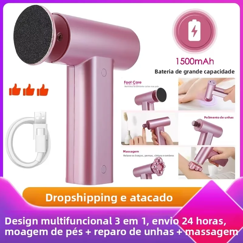 

3-в-1 электрическое средство для удаления мозолей на ногах, шлифовка ногтей, полировка, уход за ногами, массаж, профессиональные инструменты для педикюра, удаление омертвевшей кожи