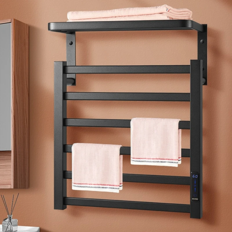 Carbon Fiber Electric Towel Rack,timed Drying,bath Towels,non Perforated Storage Rack,electric Heating Constant Temperature Rack