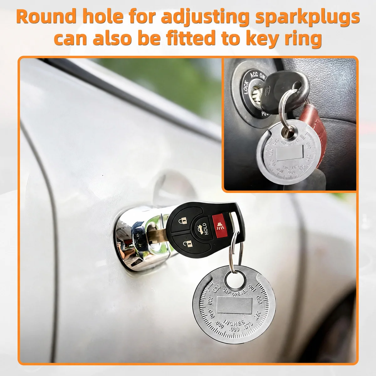 Yitong 1/2/5PCS Alloy Steel Spark Plug Clearance Gauge Coin Type Measuring Adjustment Tool For Automotive Small Engine Repair