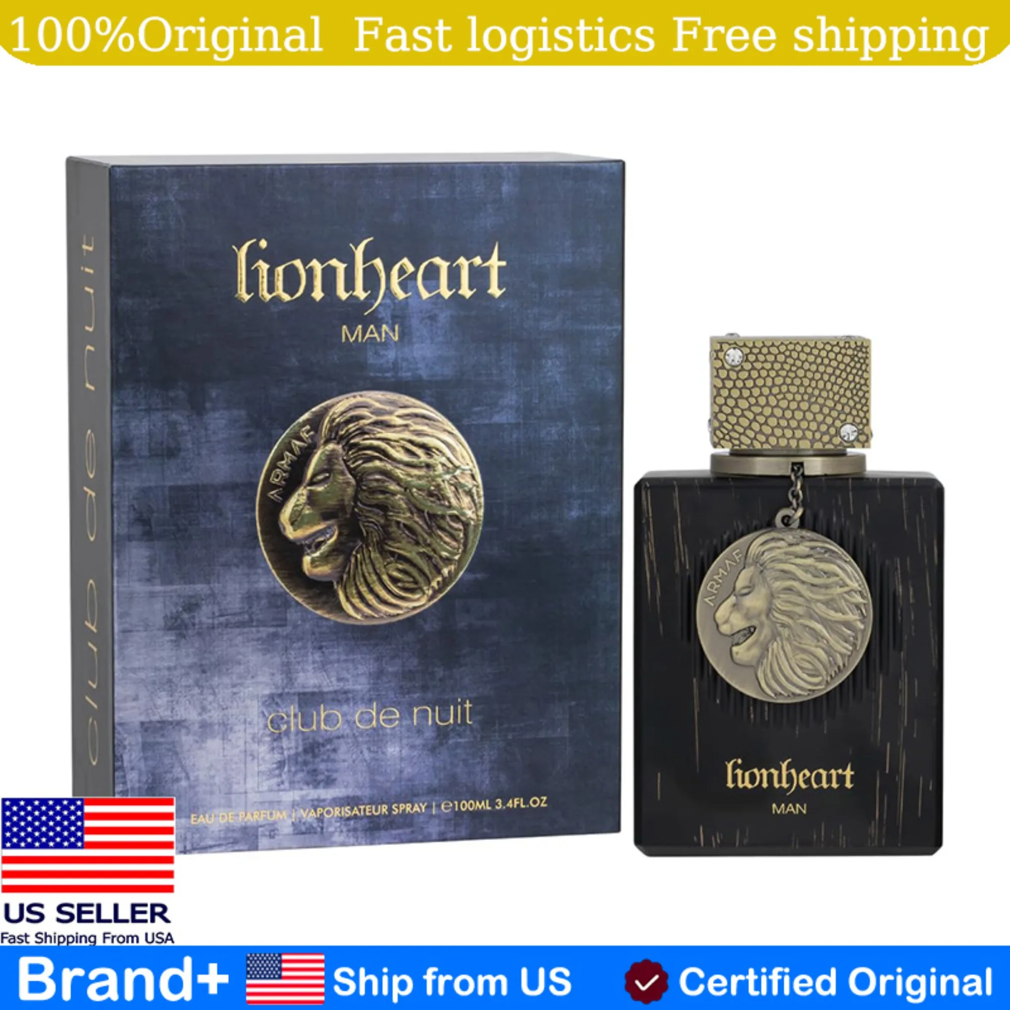 

Armaf "Club De Nuit Lion Heart Edp SPR 3.4 Floz (Clean) Citrus Woody Eau De Toilette All-Day Fresh Cologne Perfect for Daily