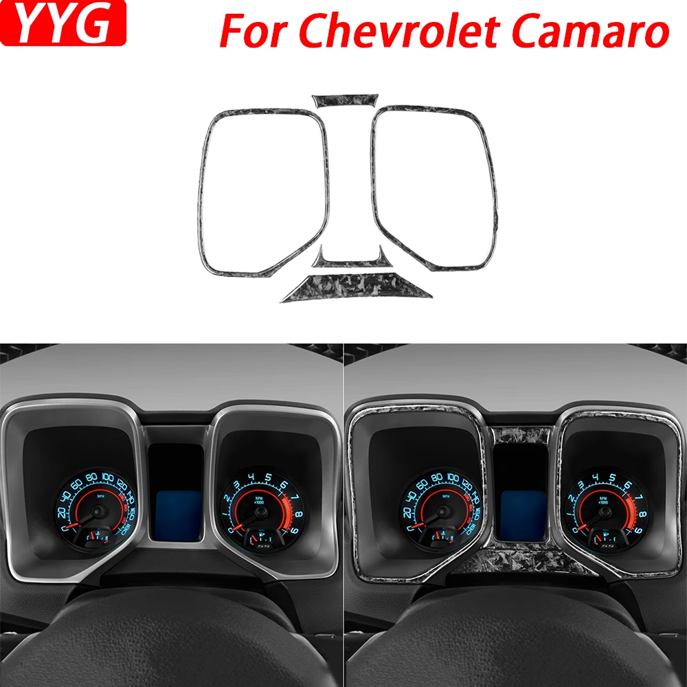 

For Chevrolet Camaro 2010 2011 Forged Carbon Fiber Dashboard Speedometer Panel Decorative Strip Car Interior Accessories Sticker