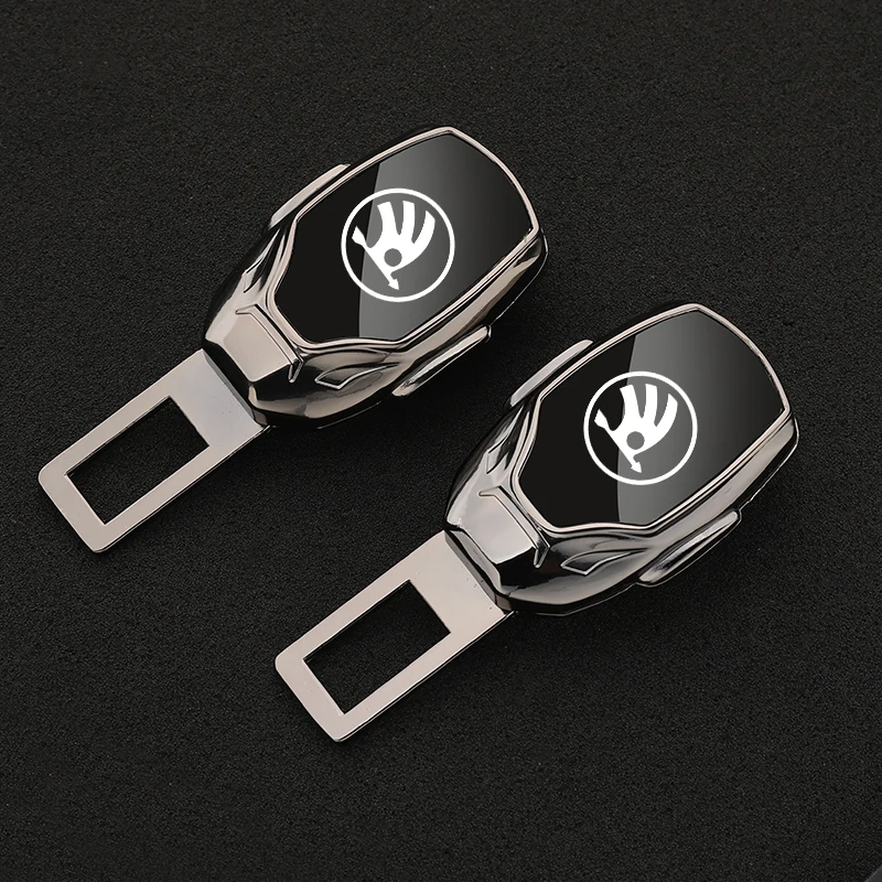 Hebilla de inserción de cinturón de seguridad de coche, extensor de mosquetón, cinturón de seguro para skoda superb 3 2 1, accesorios con logotipo