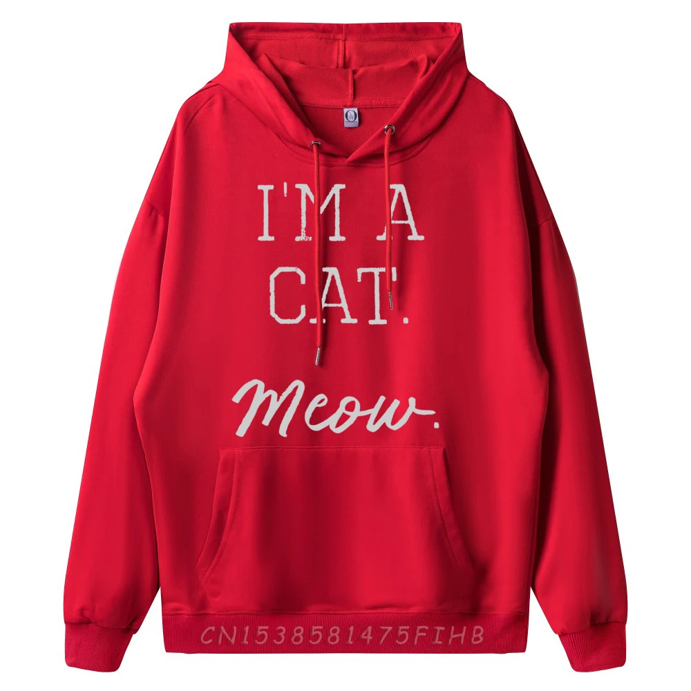 I m a Cat Meow Funny Lazy Costume New Hoodies Long Sleeve Hoodie Men Harajuku Men Christmas Sweater Long Sleeve