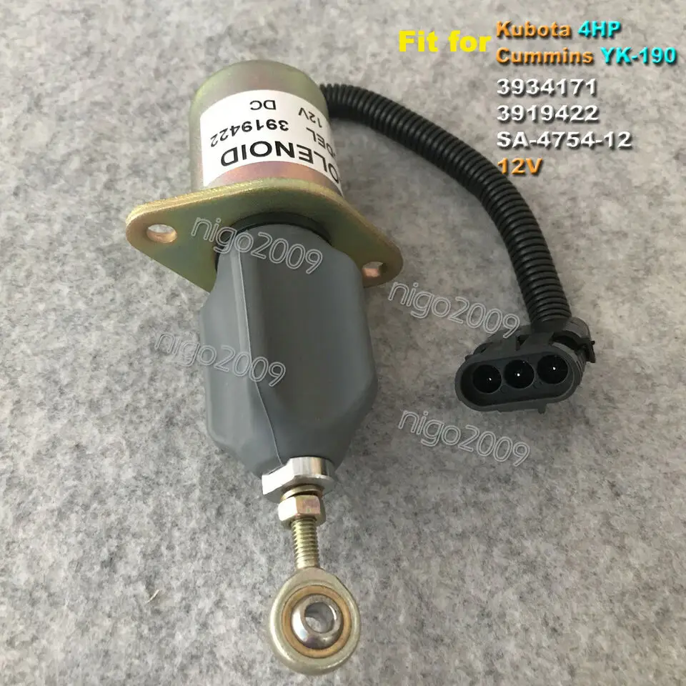 3934171 Fuel Shutoff Stop Solenoid 3919422 SA-4754 12V for Kubota 4HP Cummins