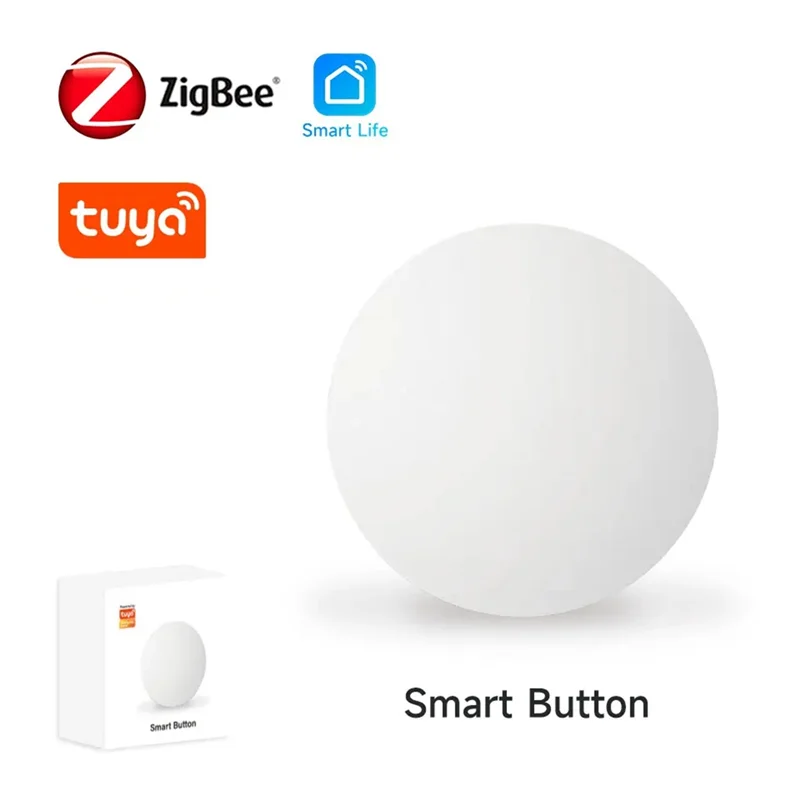 

A33T-Tuya Zigbee Devices Button Scene Switch Intelligent Linkage Smart Switch Battery Powered Automation Work With Smart Life