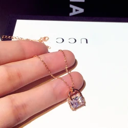 2023 Brand New Fashion Luxury Elegant Delicate Ins Zircon Inlaid Necklace Female Fresh Natural Niche Necklace Female Wholesale