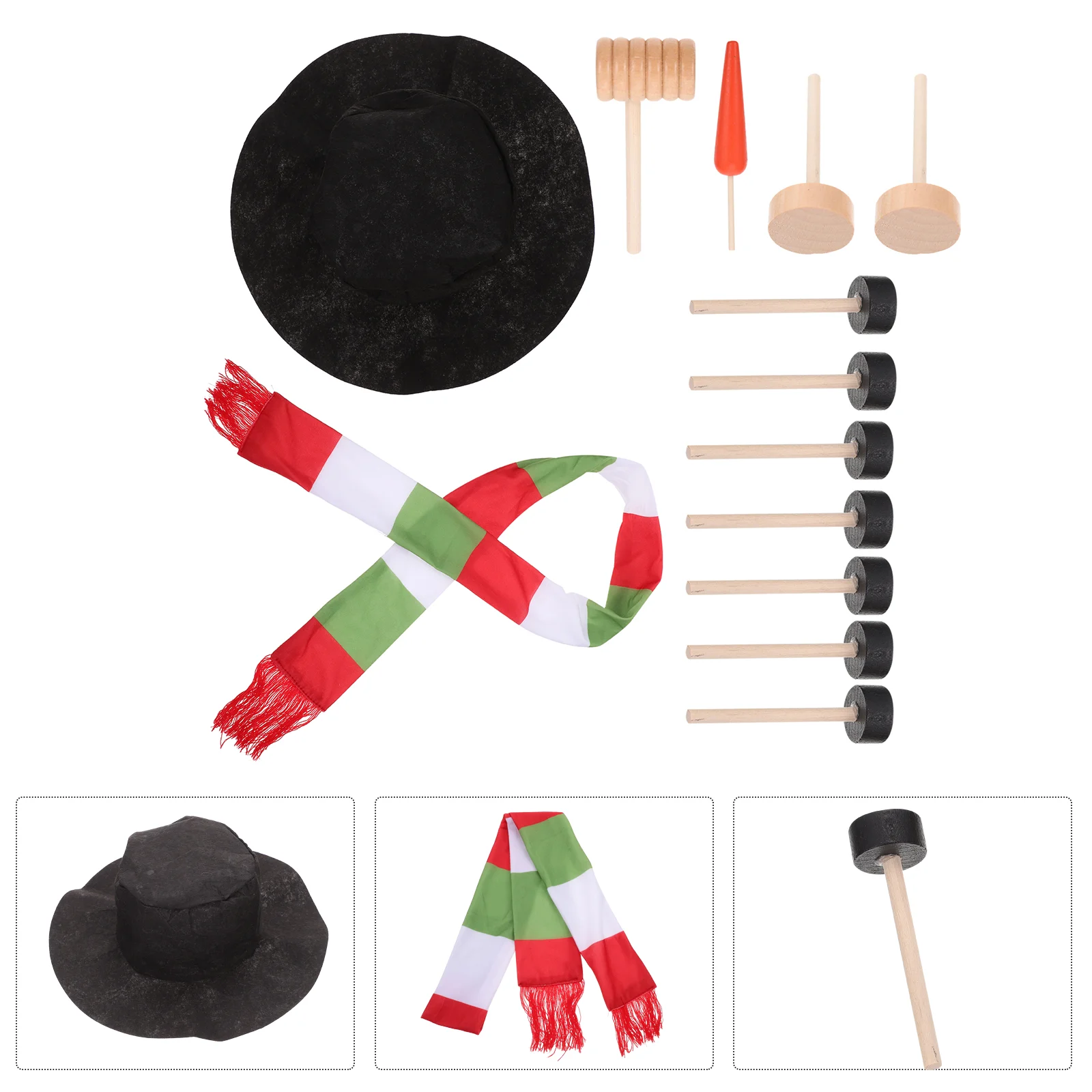 Outdoor Snowman Decorating Kit Xmas Crafting Dress up Christmas Decorations DIY Accessories Dressing Child