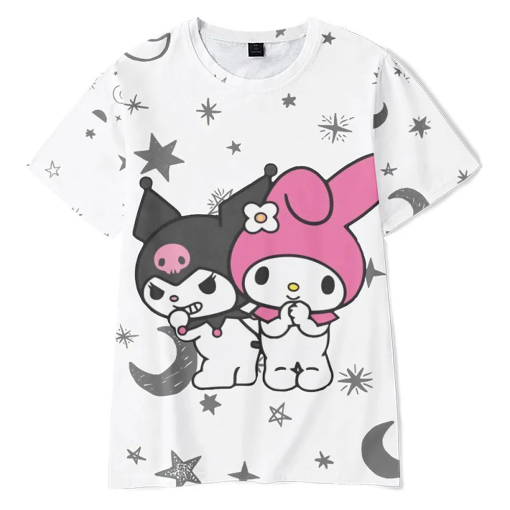 Summer Sanrio Kuromi T Shirt Women Men Kids Short Sleeve Boys Girls Tee Couple Clothes Costume Friends Tops