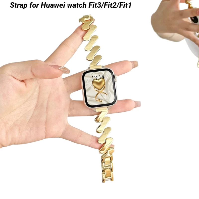 

Metal Strap For Huawei watch Fit3 Sport Correa Bracelet stainless steel Watchband For Huawei watch Fit2/Fit1 Woman Wristband