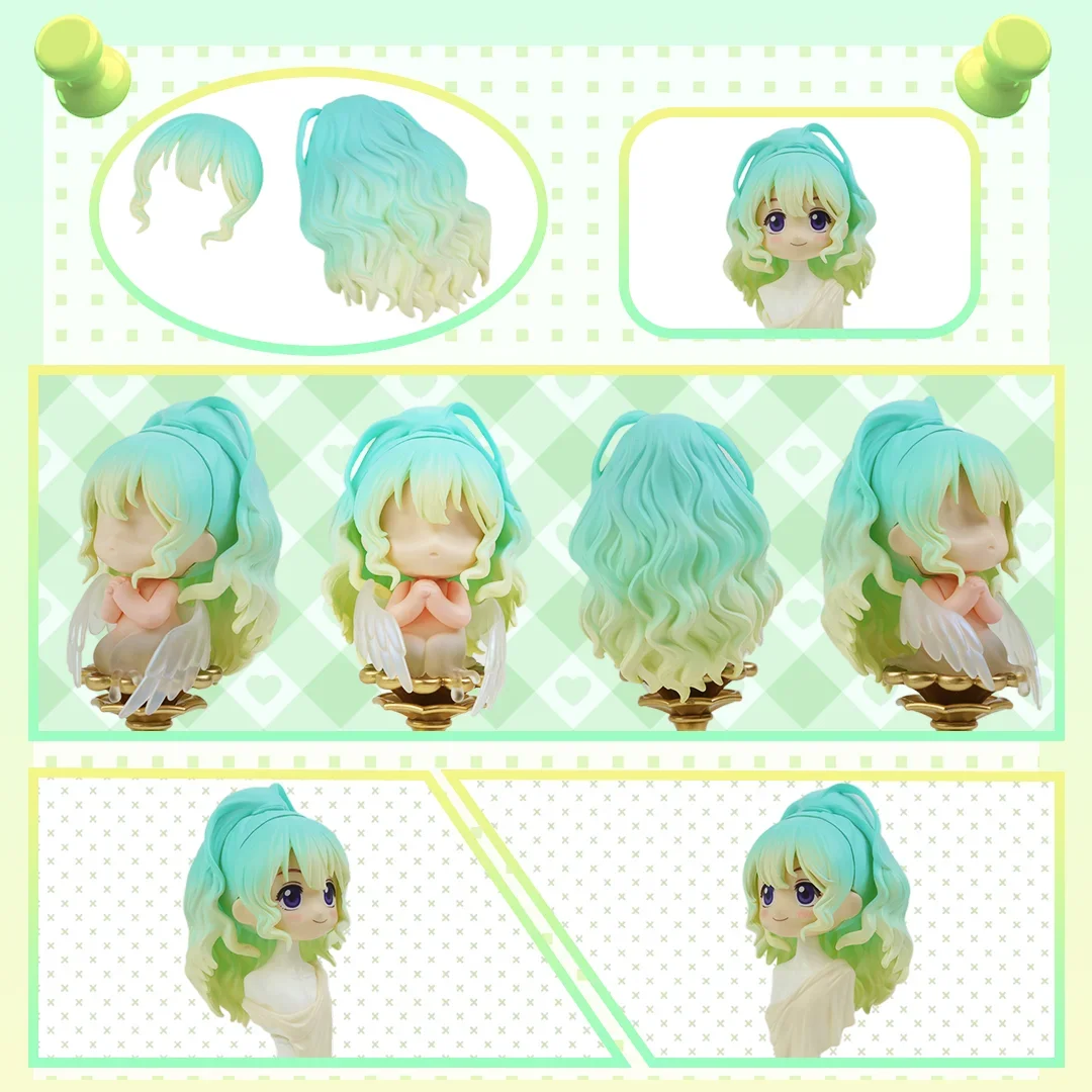 OB11 GSC Doll Hair Long Wavy Curly Hair Replacement Head Shell Hair Style Parts for Obitsu11 1/12 BJD Doll DIY Accessories