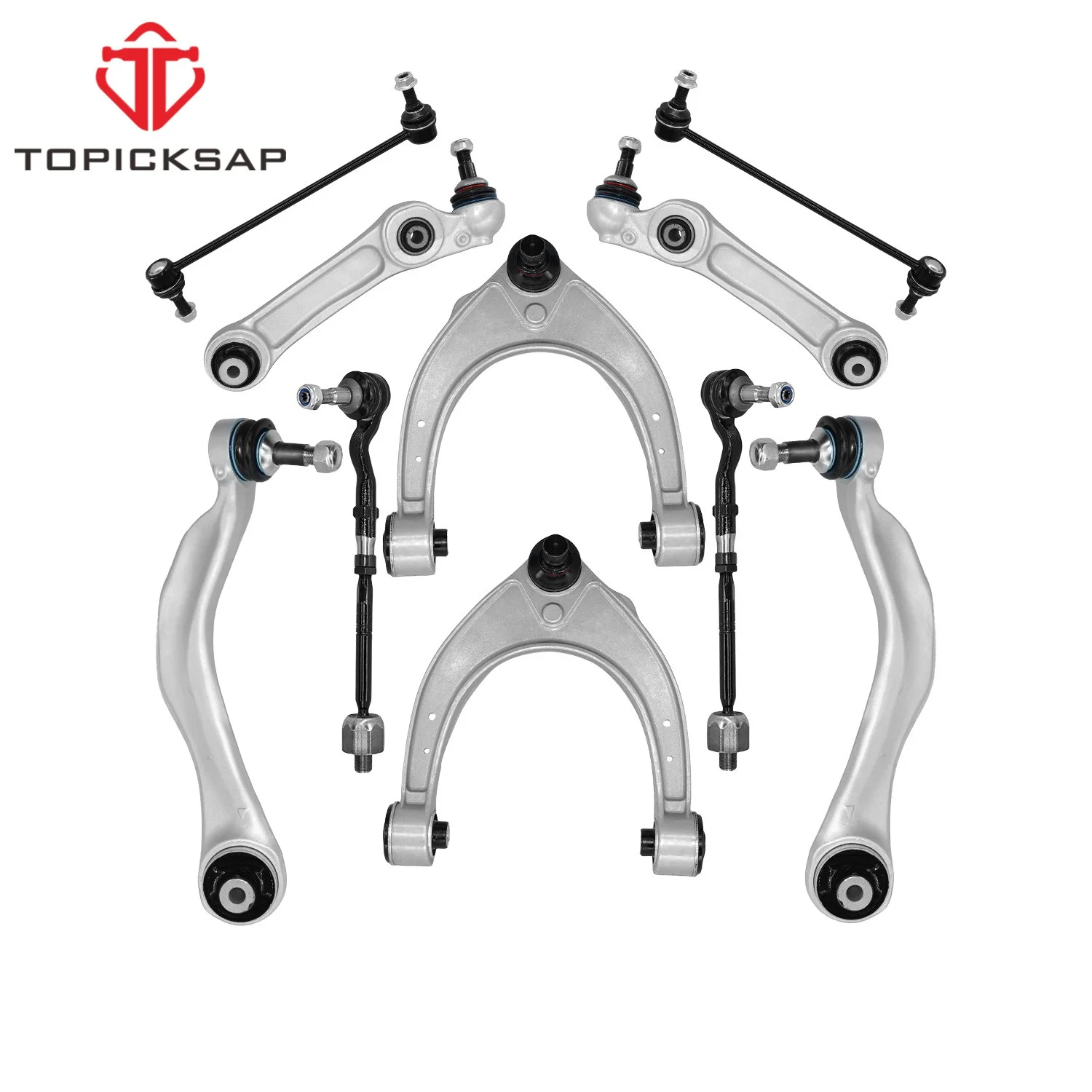 TOPICKSAP 12Pcs Front Upper Control Arm Tie Rod End Sway Bar Link for BMW F10 528i 535d 535i 550i 640i 650i ActiveHybrid 5 RWD