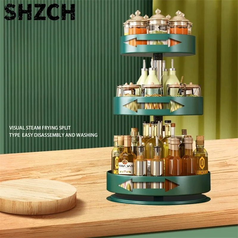Rotating Seasoning Storage Rack Storage Box Rack Kitchen Storage Multi-purpose Revolve Seasoning Corner Dedicated Rack