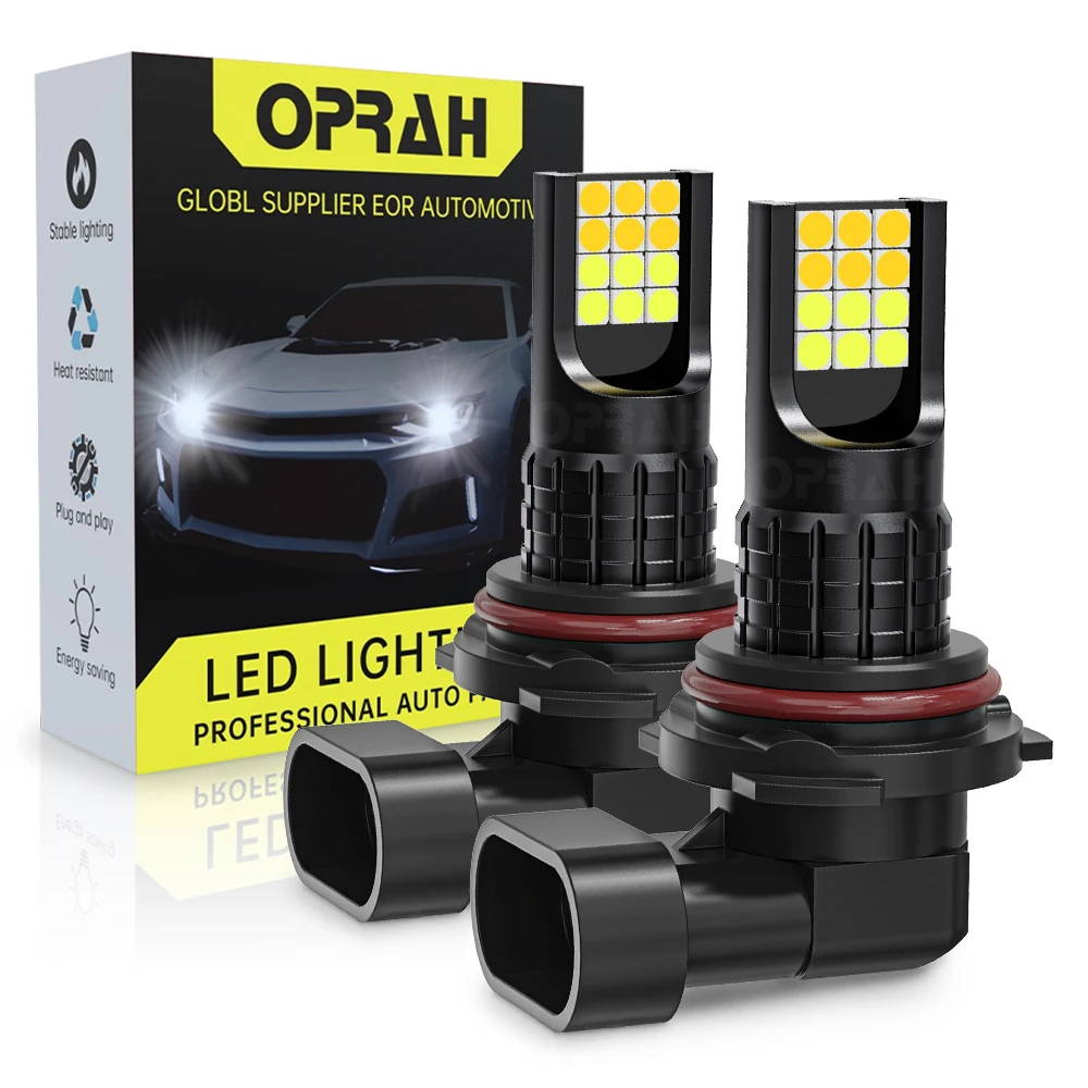 Oprah 2PCS High Quality Dual Color H7 H11 9006 HB4 9005 HB3 3030 24SMD Car CSP LED Fog Headlight Bulbs Foglamps Yellow White 12V