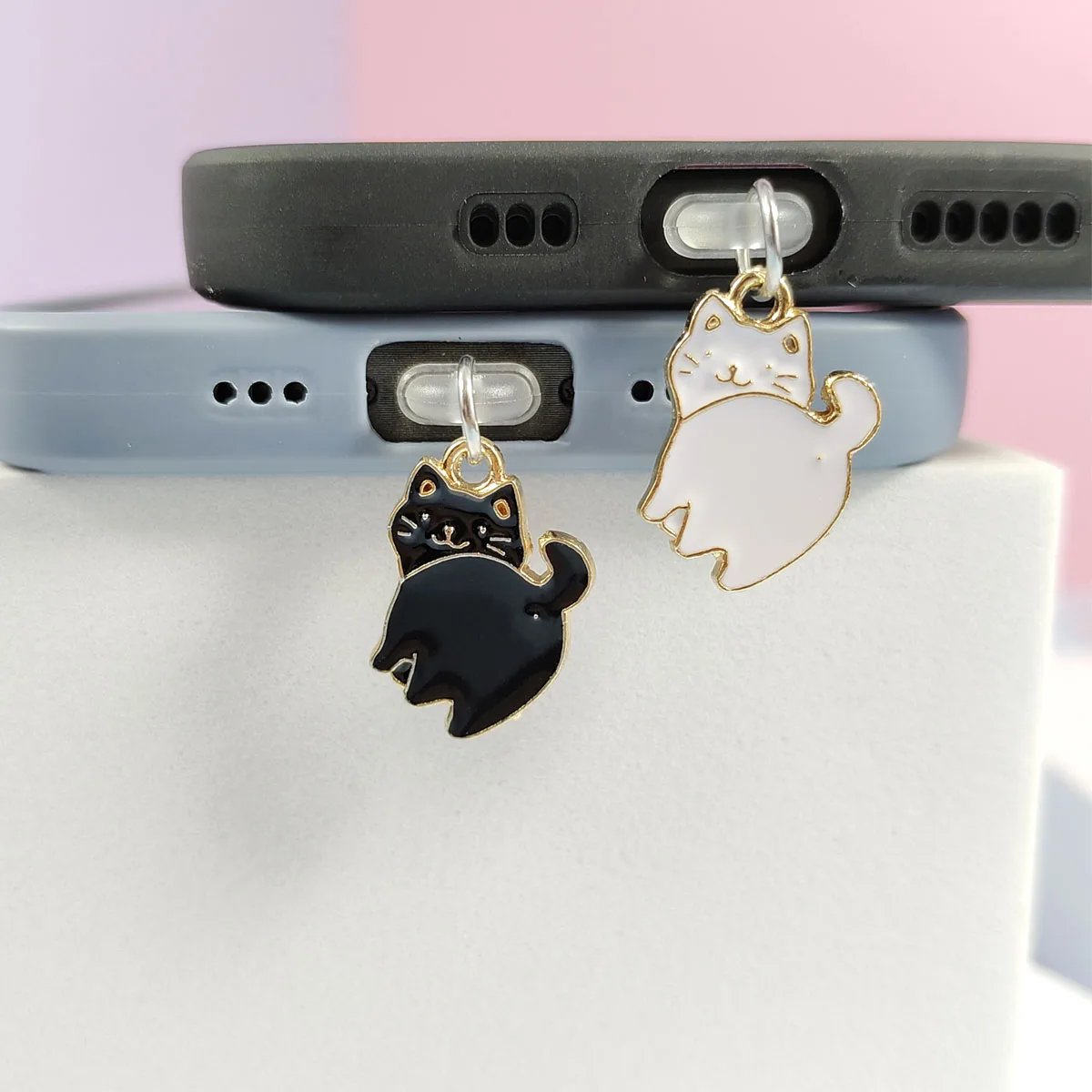 Mobile Phone Dust Plug Decoration Accessory Cute Perky Buttocks Cat For Iphone For Samsung Type-C Charging Hole Dust Plug New