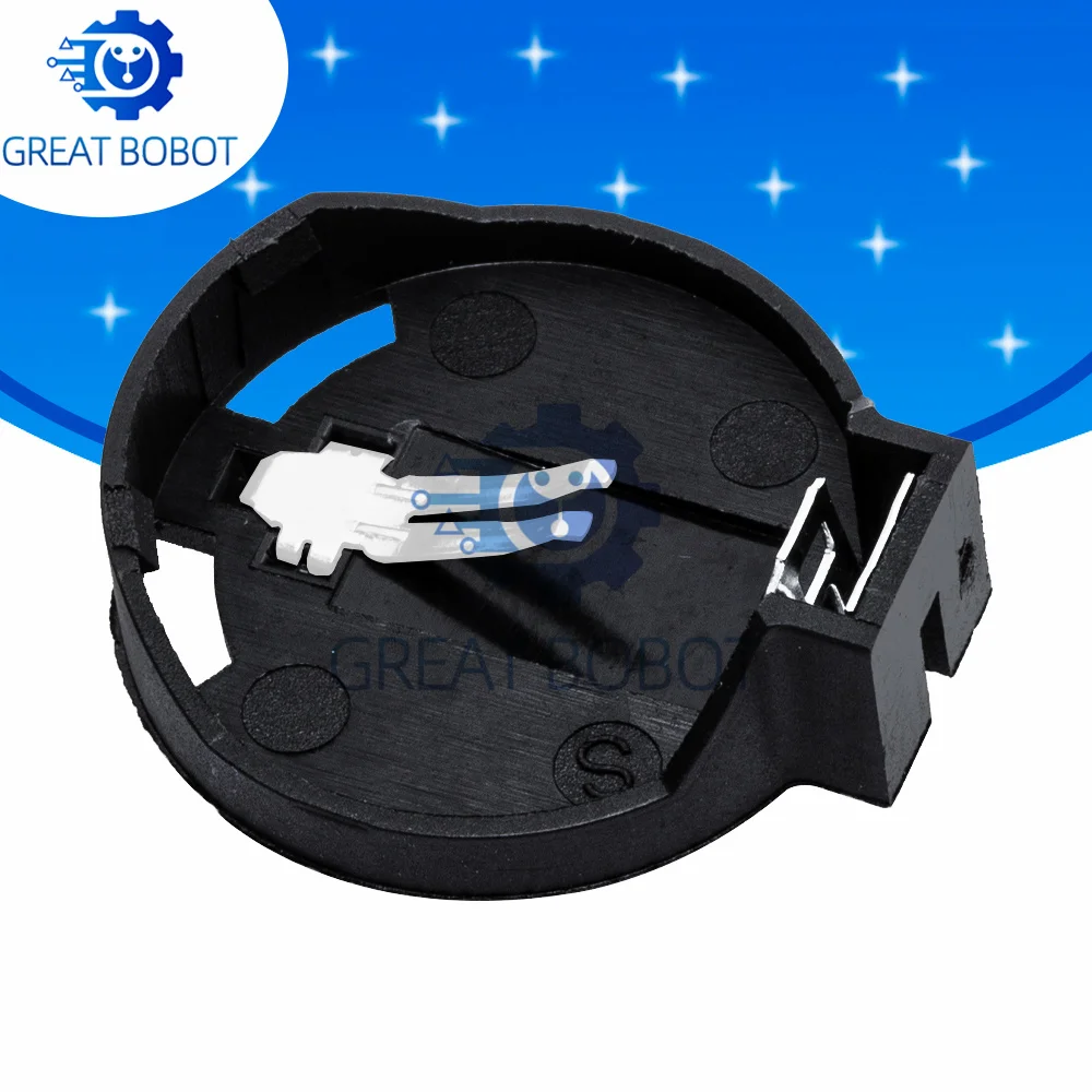 10/100-Pack CR2032 Button Cell Socket - Maker-Friendly Battery Holder for DIY Electronics Projects