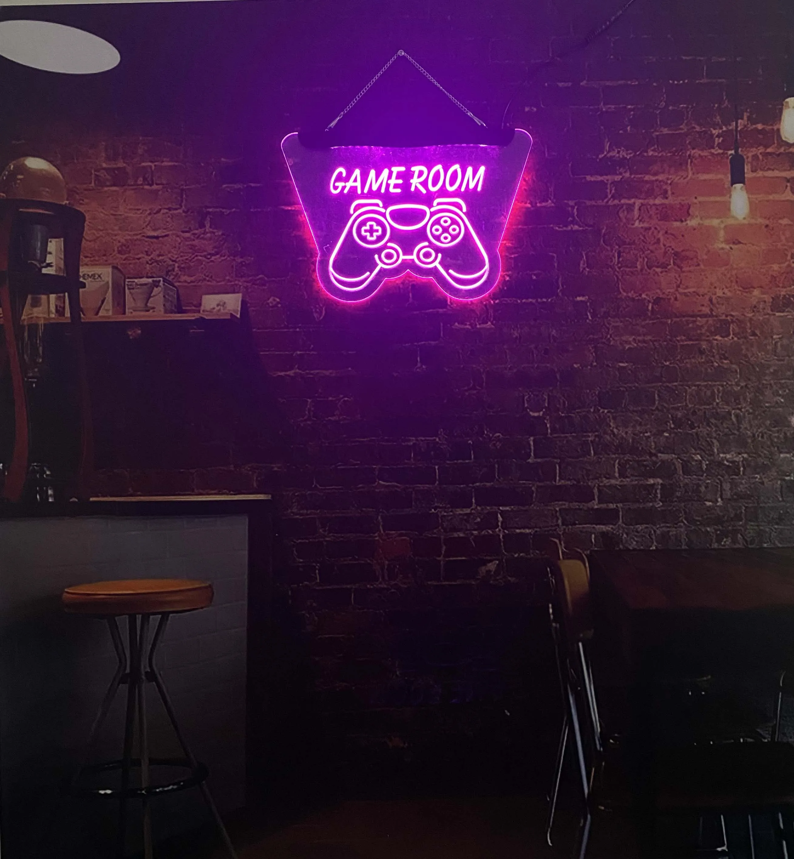 Game Room Beer Bar Club LED neon 3D carved wall art signs Interior decor suitable for a variety of entertainment venues