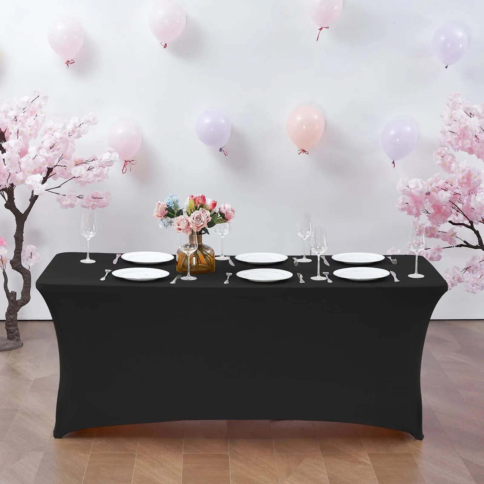 1Pc Spandex Table Cover for 6FT/4FT Table Universal Fitted Stretch Tablecloth for Party, Banquet, Wedding and Events