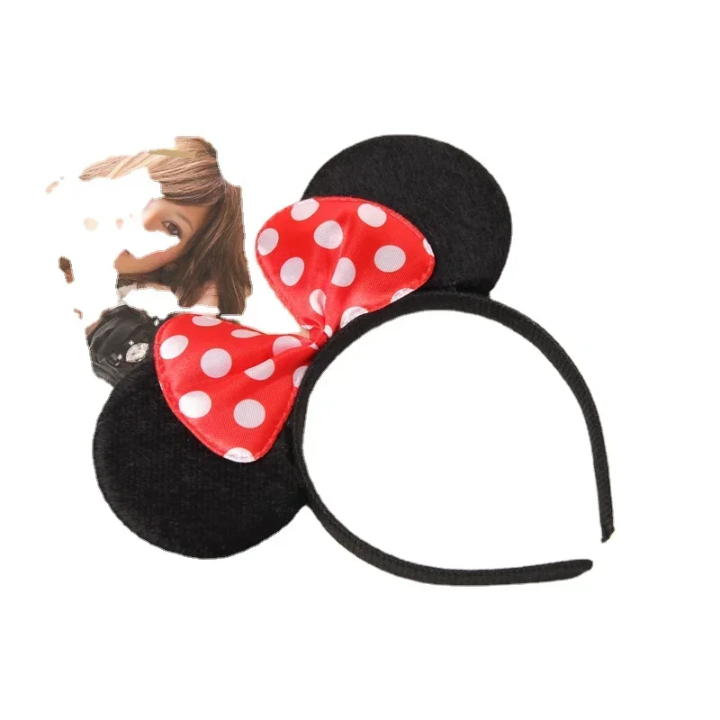 Adult Kids Minnie Mouse Ears Headband Girls Birthday Party Sequin Dot Bows Accessories Headwear Children's Headwear Hair Band