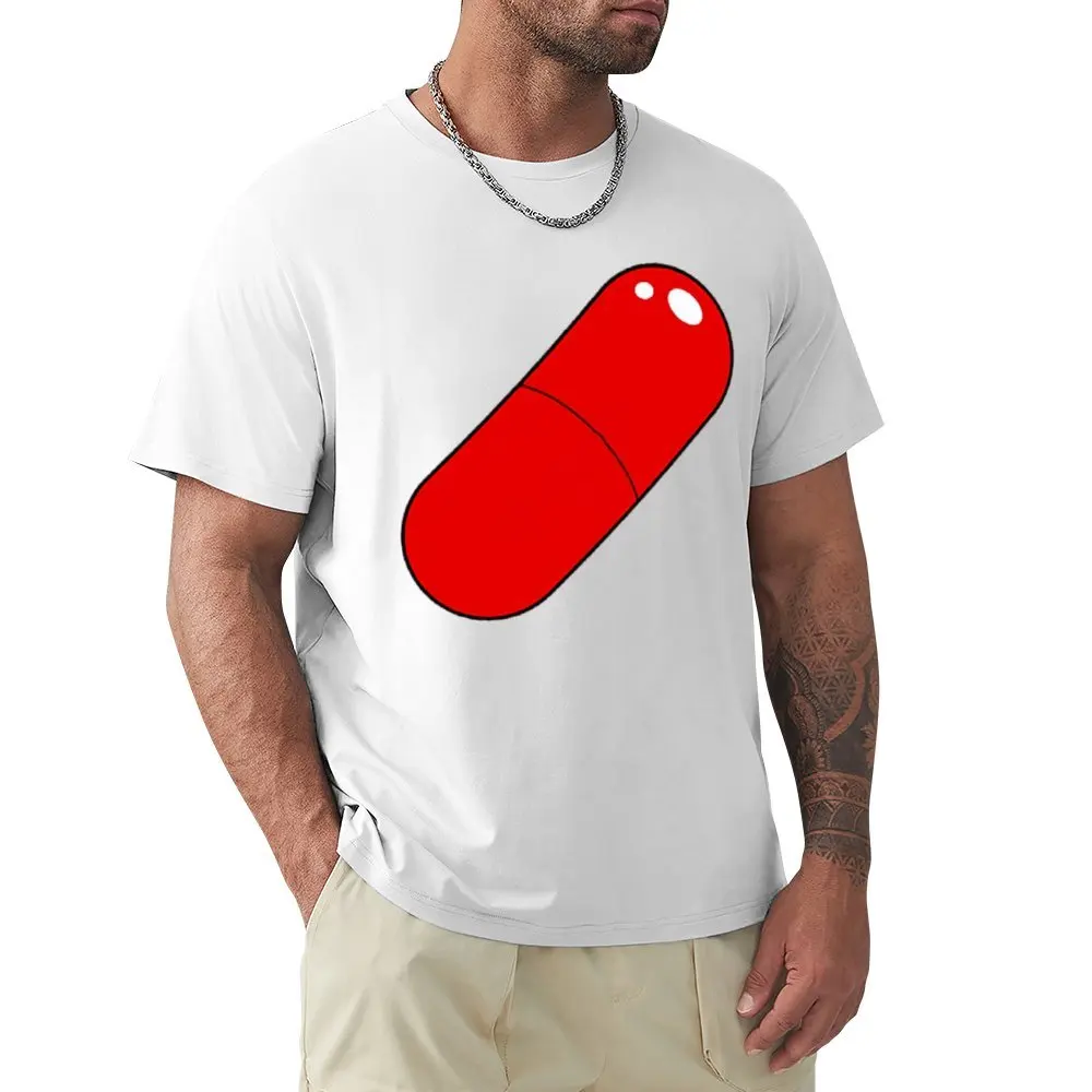 Red Pill Eat It Essential for Sa Harajuku T-shirt Sports Tees Creative Funny Novelty Fitness Eur Size