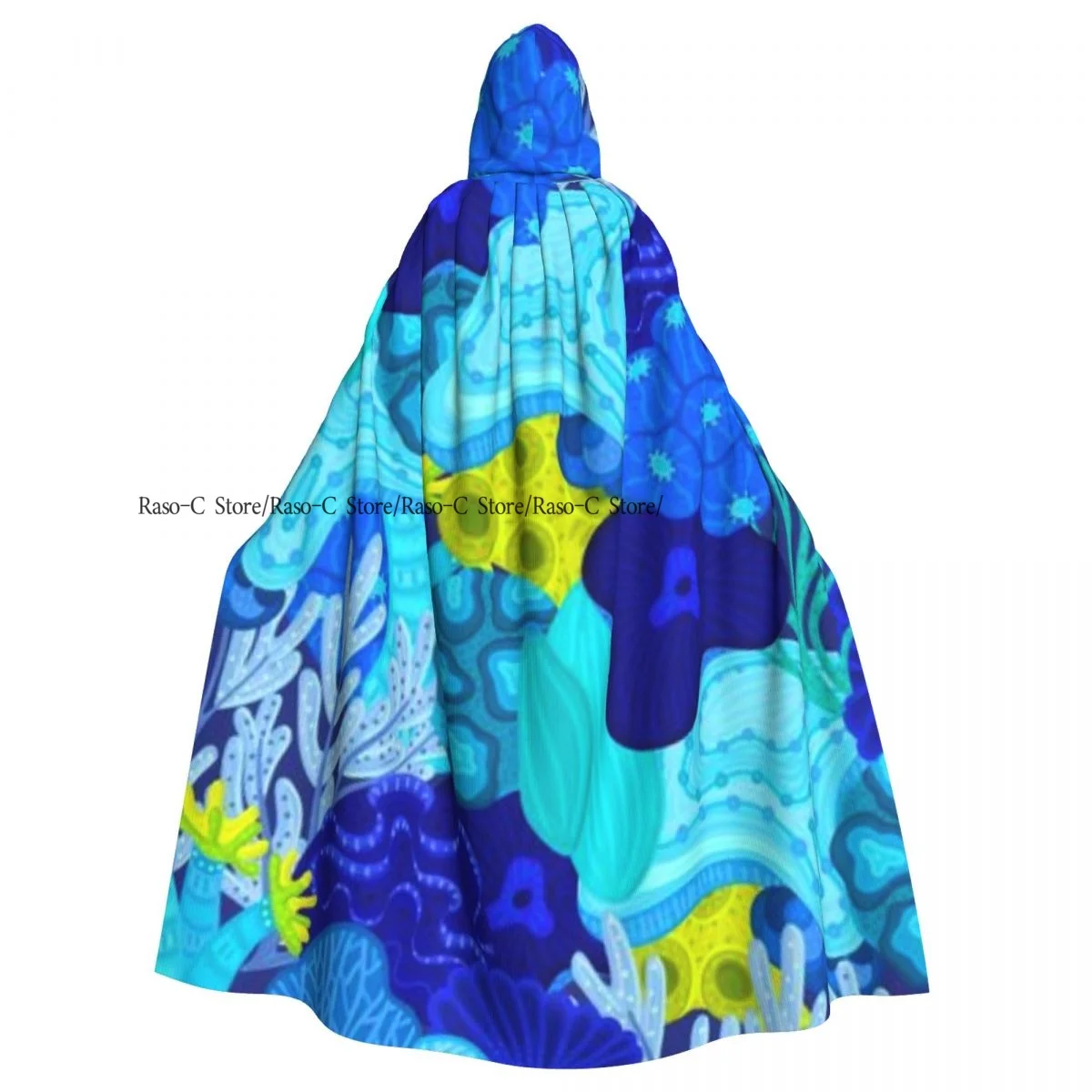 Unisex Witch Party Reversible Hooded Adult Vampires Cape Cloak Corals World