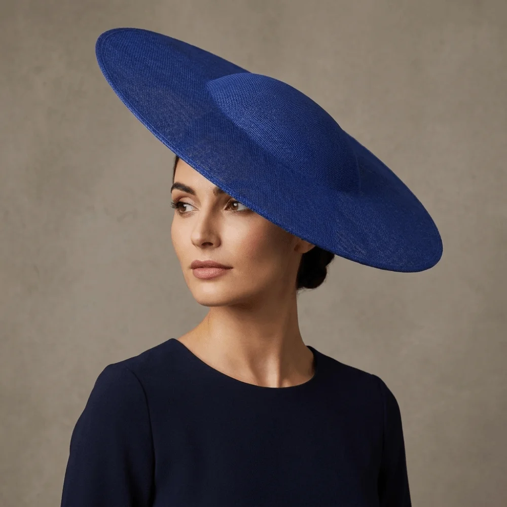 Süßer, einfarbiger Mesh-Hut, großer Kopfschmuck, Maskerade-Zylinderhut, breitkrempiger formeller Hut, Brautkopfschmuck, Tanzshow – Detail 4